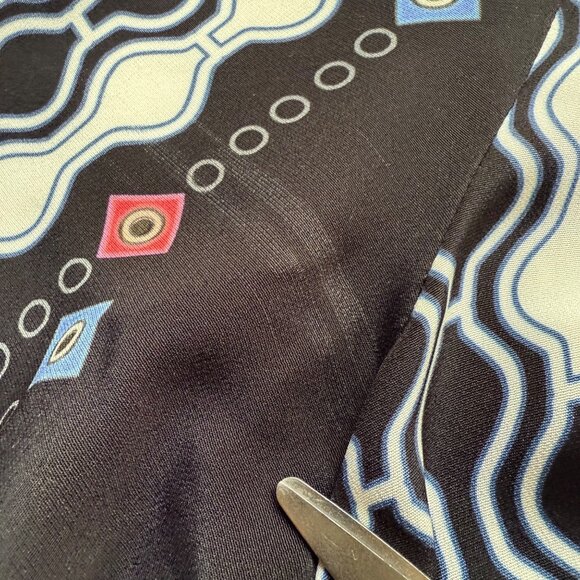 Peter Pilotto Size 8 Black Geometric Silk Short Sleeve Mini Shift Dress - Picture 16 of 16